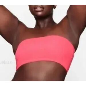 Skims Neon Coral Bandeu Strapless Bra